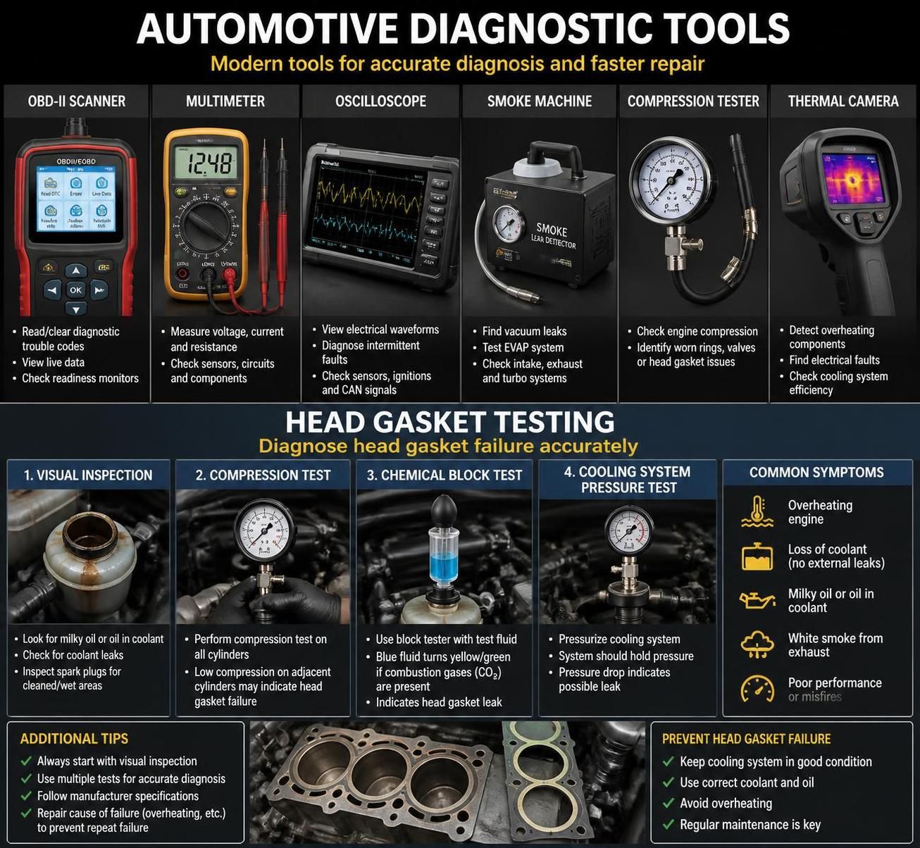 learn about the symptoms of a faulty head gasket and how to identify them early to prevent engine damage.